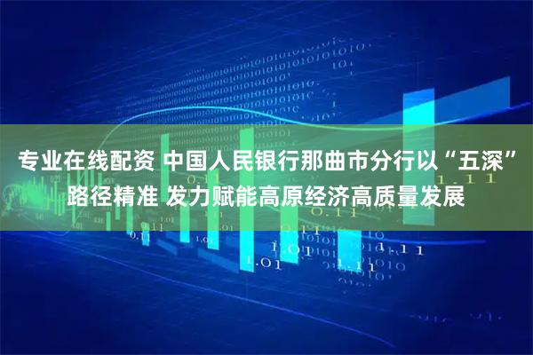 专业在线配资 中国人民银行那曲市分行以“五深”路径精准 发力赋能高原经济高质量发展
